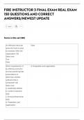 FIRE INSTRUCTOR 3 FINAL EXAM REAL EXAM  150 QUESTIONS AND CORRECT  ANSWERS&sol;NEWEST UPDATE