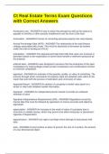 Ct Real Estate Terms Exam Questions with Correct Answers