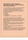 N316b Midterm 1 ANS&comma; Respiratory&comma; Cardiology&comma; Analgesics&comma; & Neuro Questions With Complete Solutions