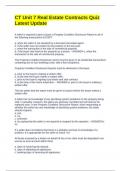 CT Unit 7 Real Estate Contracts Quiz Latest Update