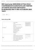 EEG board prep &lpar;2025&sol;2026&rpar; ACTUAL EXAM COMPREHENSIVE QUESTIONS AND VERIFIED ACCURATE SOLUTION &lpar;DETAILED & ELABORATED&rpar; &vert;GET IT 100&percnt; ACCURATE&excl;&excl; 2025 TEST&excl;&excl;