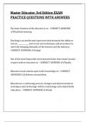 Master Educator&comma; 3rd Edition EXAM PRACTICE QUESTIONS WITH ANSWERS