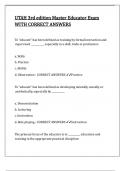 UTAH 3rd edition Master Educator Exam WITH CORRECT ANSWERS