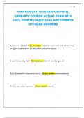 WSU BIOLOGY 106 EXAM AND FINAL COMPLETE COURSE ACTUAL EXAM WITH 100&percnt; VERIFIED QUESTIONS AND CORRECT DETAILED ANSWERS