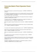 Concrete Batch Plant Operator Exam FDOT &vert; Questions and Answers &vert; 2025 Revised Update &vert; 100&percnt; Correct