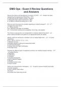EMS Ops - Exam II Review Questions  and Answers