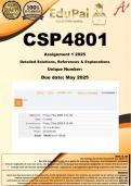 CSP4801 Assignment 1 QUIZ &lpar;COMPLETE ANSWERS&rpar; 2025 