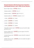General Chemistry ACS Final Exam Exam Questions  and Detailed Answers &vert; Get it 100&percnt; Correct Answers