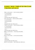 FA BOLC MOD 1 THREAT ID FOR EXAM 1 Questions and answer