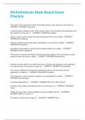 PA Esthetician State Board Exam Practice &vert; Questions and Answers &vert; 2025 Revised Update &vert; 100&percnt; Correct