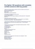 Firefighter 100 Questions with Complete Verified Solutions &ndash; Top Graded &lpar;2024&rpar;