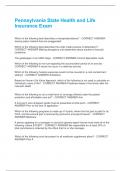 Pennsylvania State Health and Life Insurance Exam &vert; Questions and Answers &vert; 2025 Revised Update &vert; 100&percnt; Correct