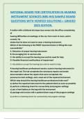 National Board for Certification in Hearing Instrument Sciences &lpar;NBC-HIS&rpar; &ndash; Sample Board Questions with Verified Solutions A&plus; Graded &lpar;2025 Edition&rpar;