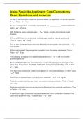 Idaho Pesticide Applicator Core Competency  Exam Questions and Answers