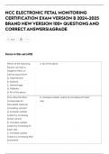 NCC ELECTRONIC FETAL MONITORING  CERTIFICATION EXAM VERSION B 2024-2025  BRAND NEW VERSION 100&plus; QUESTIONS AND  CORRECT ANSWERS&vert;AGRADE