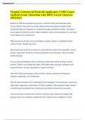 Virginia Commercial Pesticide Applicators CORE Latest Updated Exam &vert; Questions with 100&percnt; Correct Answers 2023&sol;2024