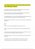 TAX CREDIT SPECIALIST EXAM 2025&sol;2026 QUESTIONS WITH ANSWERS&comma; PASSED&excl;&excl;