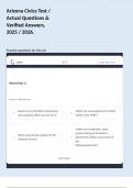 Arizona Civics Test &sol; Actual Questions & Verified Answers&comma; 2025 &sol; 2026&period;