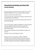 Pennsylvania Psychology Law Exam with correct answers