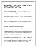 PA Psychology Law Exam &lpar;PPLE&rpar;QUESTIONS WITH CORRECT ANSWERS