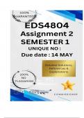 EDS4804 Assignment 2 &lpar;COMPLETE ANSWERS &rpar; Semester 1 2025 - DUE 14 May 2025