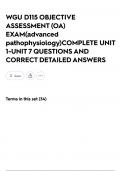 WGU D115 OBJECTIVE ASSESSMENT &lpar;OA&rpar; EXAM&lpar;advanced pathophysiology&rpar;COMPLETE UNIT 1-UNIT 7 QUESTIONS AND CORRECT DETAILED ANSWERS
