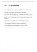 FP1 1&period;01 Vocabulary Questions with Solutions 