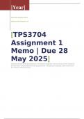 &lbrack;TPS3704 Assignment 1 Memo &vert; Due 28 May 2025&rsqb;