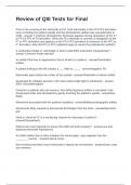 Review of QIII Tests for Final Questions and Answers 100&percnt; Correct