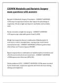CSOWM Metabolic and Bariatric Surgery exam questions with answers