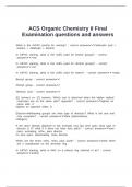 ACS Organic Chemistry II Final Examination questions and answers