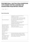 PUR 3000 EXAM -1&sol;ACTUAL EXAM QUESTIONS  WITH EXPERT WRITTEN ANSWERS FOR  GUARANTEED PASS&sol;NEWEST UPDATE