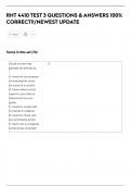 RHT 4410 TEST 3 QUESTIONS & ANSWERS 100&percnt;  CORRECT&excl;&excl;&sol;NEWEST UPDATE