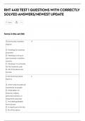 RHT 4410 TEST 1 QUESTIONS WITH CORRECTLY  SOLVED ANSWERS&sol;NEWEST UPDATE