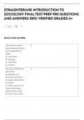 STRAIGHTERLINE INTRODUCTION TO  SOCIOLOGY FINAL TEST PREP 900 QUESTIONS  AND ANSWERS 100&percnt; VERIFIED GRADED A&plus;