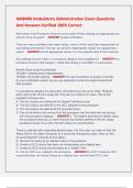 AMB400 Ambulatory Administration Exam Questions  And Answers Verified 100&percnt; Correct 