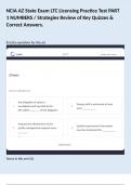 NCIA AZ State Exam LTC Licensing Practice Test PART 1 NUMBERS &sol; Strategies Review of Key Quizzes & Correct Answers&period;