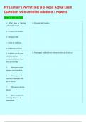 NY Learner's Permit Test &lpar;For Real&rpar; Actual Exam Questions with Certified Solutions &sol; Newest  