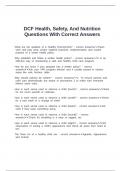 DCF Health&comma; Safety&comma; And Nutrition Questions With Correct Answers