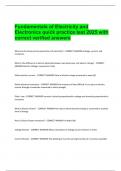 Fundamentals of Electricity and  Electronics quick practice test 2025 with  correct verified answers
