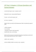 CPT Test 1 &lpar;chapters 1-3&rpar; Exam Questions and Correct Answers