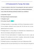 ATI Engage Fundamentals &lpar;Foundational Nursing Concepts of Nursing Practice&rpar; Medication Administration Questions and Answers &vert; Latest Version &vert; 2025&sol;2026 &vert; Correct & Verified
