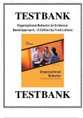 Test Bank For Organizational Behavior An Evidence-Based Approach 13th Edition by Luthans, ISBN 9781681231198, All 14 Chapters Covered, Verified Latest Edition.pdf