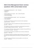 Safe Crisis Management Exam revision questions 100&percnt; solved latest review