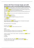 Chem 133 Test 4 Actual study set with Questions and correct&sol;verified Answers