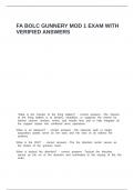 FA BOLC GUNNERY MOD 1 EXAM WITH VERIFIED ANSWERS