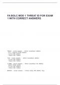 FA BOLC MOD 1 THREAT ID FOR EXAM 1 WITH CORRECT ANSWERS
