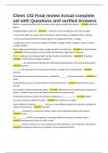 Chem 133 Final review Actual complete set with Questions and verified Answers