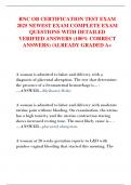 RNC OB CERTIFICATION TEST EXAM  2025 NEWEST EXAM COMPLETE EXAM  QUESTIONS WITH DETAILED  VERIFIED ANSWERS &lpar;100&percnt; CORRECT  ANSWERS&rpar; &sol;ALREADY GRADED A&plus;