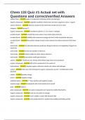 Chem 133 Quiz &num;1 Actual set with Questions and correct&sol;verified Answers